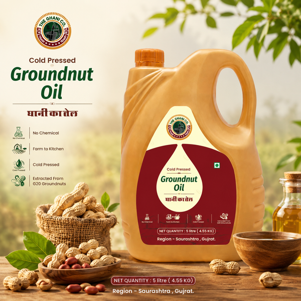 Cold Pressed Groundnut Oil 5 Ltr Jar